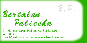 bertalan palicska business card